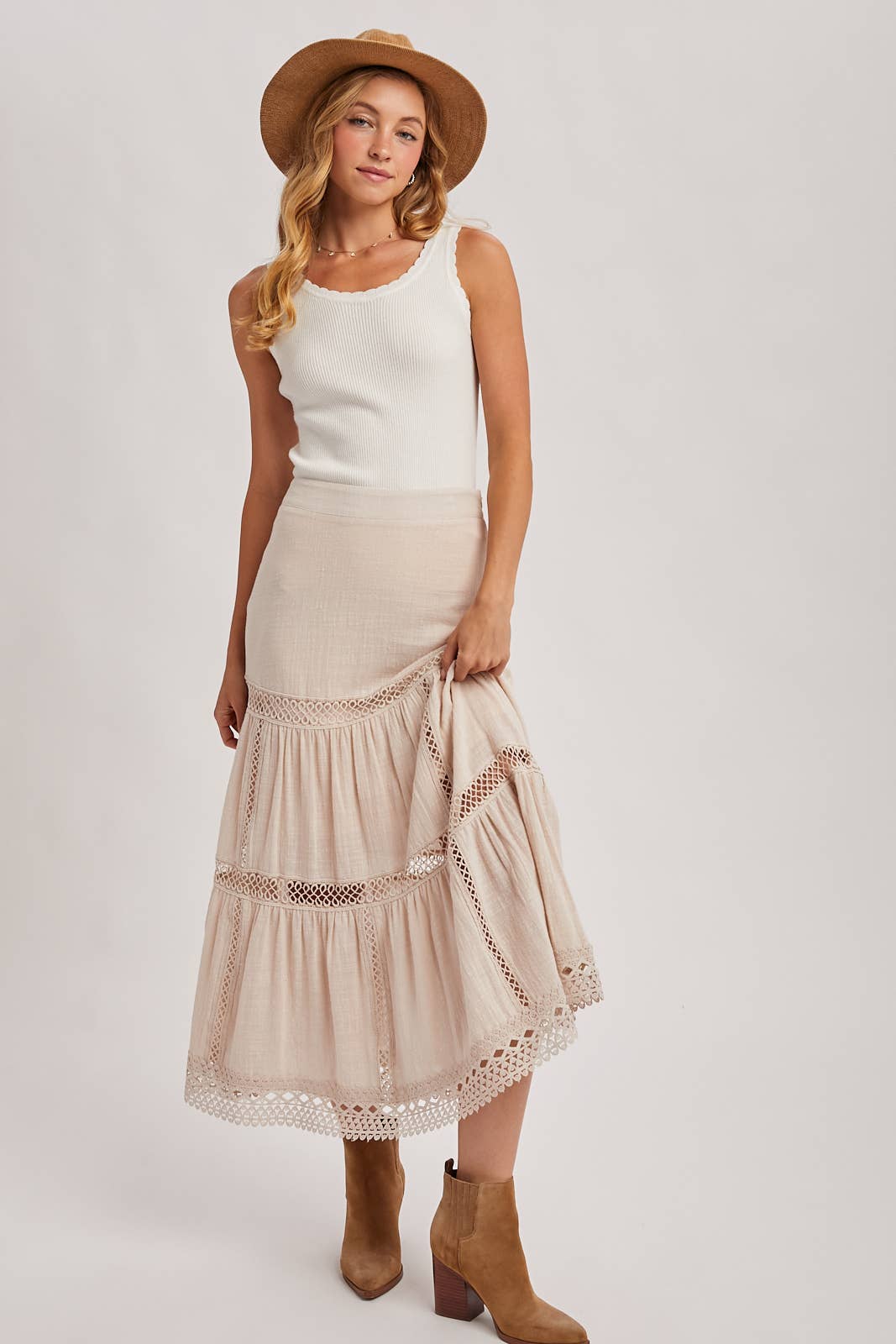 CROCHET MIDI SKIRT WESTERN BOHEMIAN