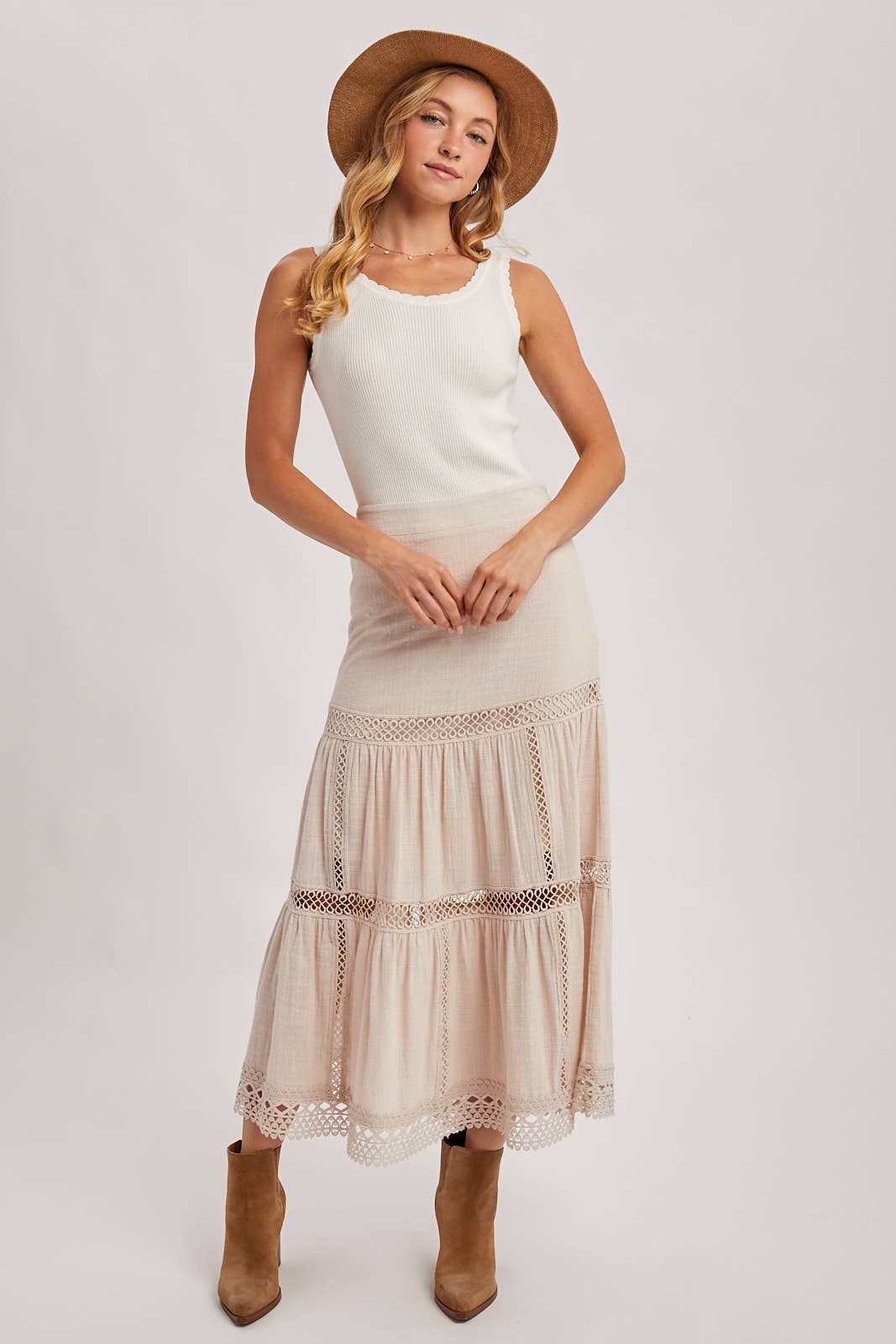 CROCHET MIDI SKIRT WESTERN BOHEMIAN