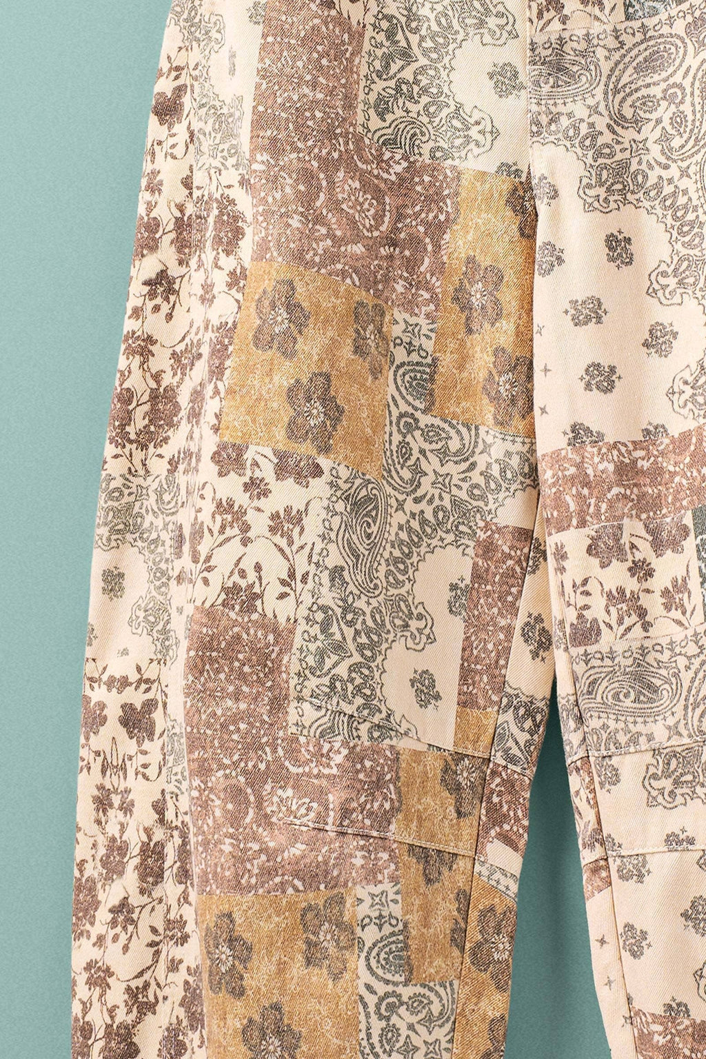 Boho Patchwork Wide Leg Pants